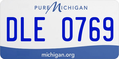MI license plate DLE0769