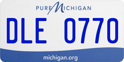 MI license plate DLE0770