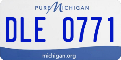 MI license plate DLE0771