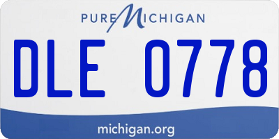 MI license plate DLE0778