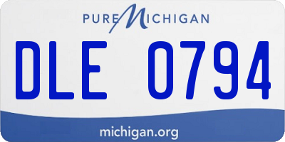 MI license plate DLE0794