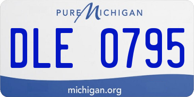 MI license plate DLE0795