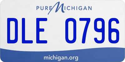 MI license plate DLE0796