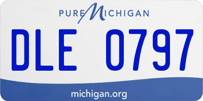MI license plate DLE0797