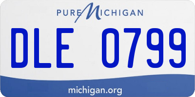 MI license plate DLE0799