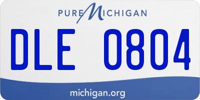 MI license plate DLE0804
