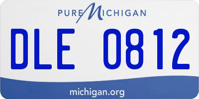 MI license plate DLE0812