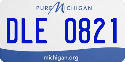 MI license plate DLE0821