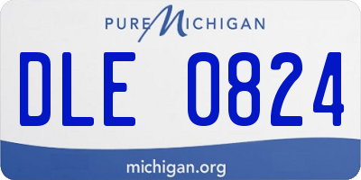 MI license plate DLE0824