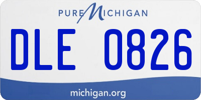 MI license plate DLE0826