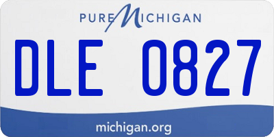 MI license plate DLE0827