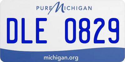 MI license plate DLE0829