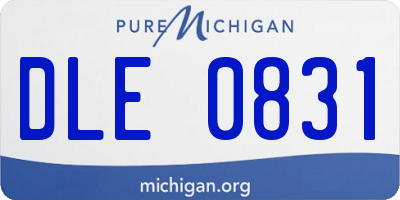 MI license plate DLE0831