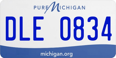 MI license plate DLE0834