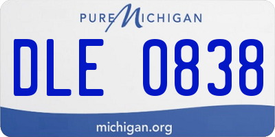 MI license plate DLE0838