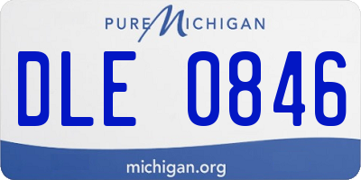 MI license plate DLE0846