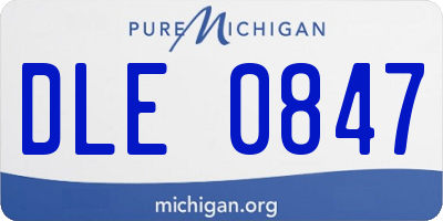 MI license plate DLE0847