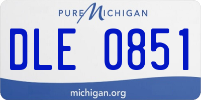 MI license plate DLE0851
