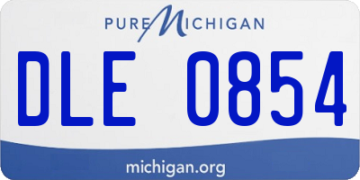 MI license plate DLE0854
