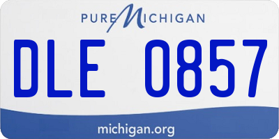 MI license plate DLE0857