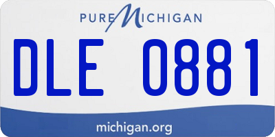 MI license plate DLE0881