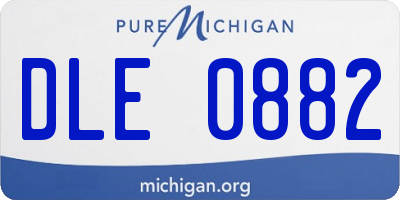 MI license plate DLE0882
