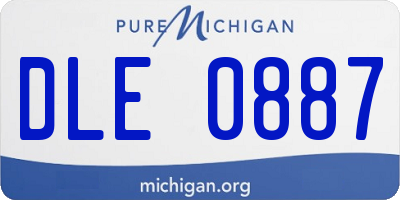 MI license plate DLE0887