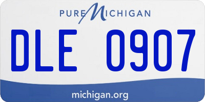 MI license plate DLE0907