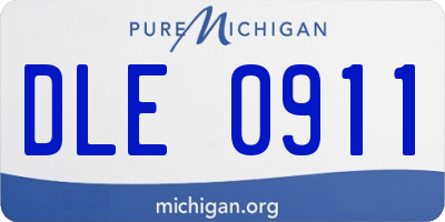 MI license plate DLE0911