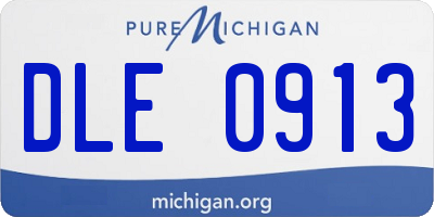 MI license plate DLE0913