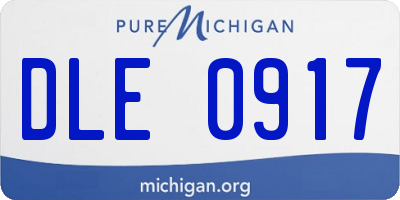 MI license plate DLE0917
