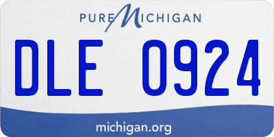 MI license plate DLE0924