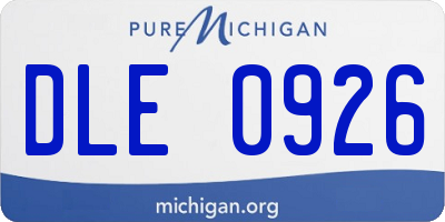 MI license plate DLE0926