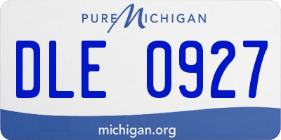 MI license plate DLE0927