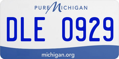 MI license plate DLE0929