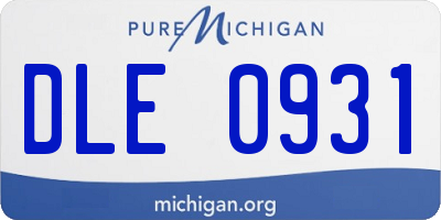 MI license plate DLE0931