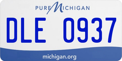 MI license plate DLE0937