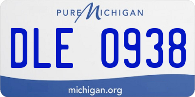 MI license plate DLE0938