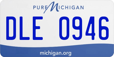 MI license plate DLE0946