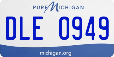 MI license plate DLE0949