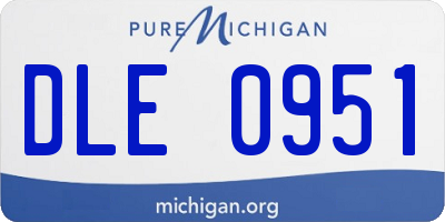 MI license plate DLE0951