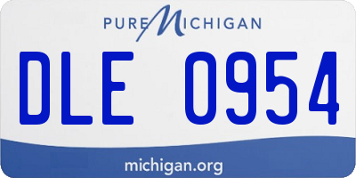 MI license plate DLE0954