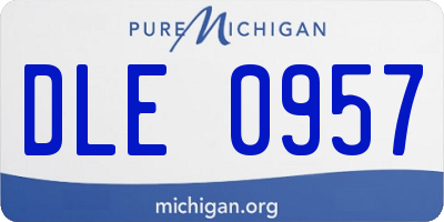 MI license plate DLE0957