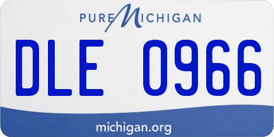 MI license plate DLE0966