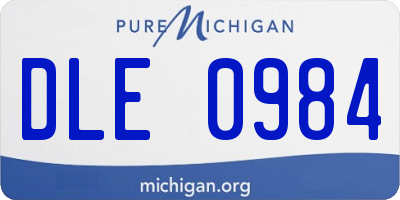 MI license plate DLE0984