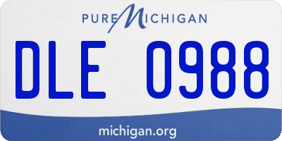 MI license plate DLE0988