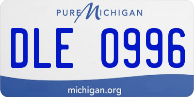 MI license plate DLE0996
