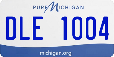 MI license plate DLE1004