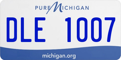 MI license plate DLE1007