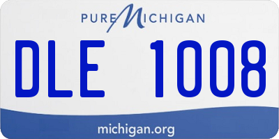 MI license plate DLE1008
